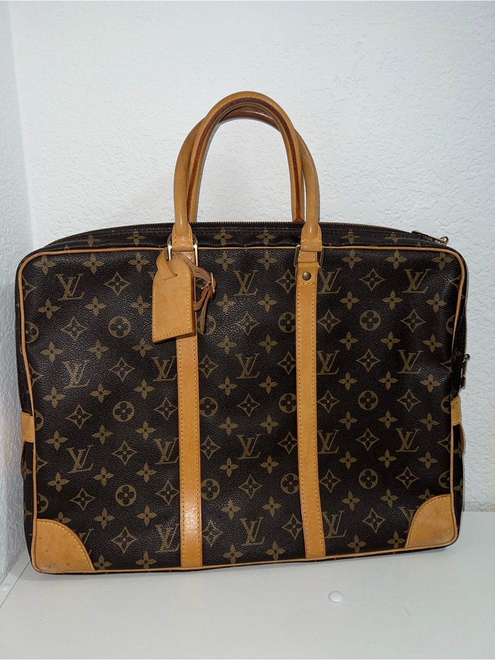 Louis Vuitton Monogram Canvas Portfolio Briefcase with Vachetta Trim